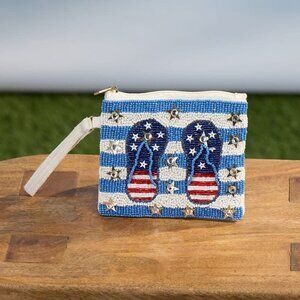 Cracker Barrel Flip Flop Beaded Pouch - NWT